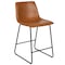 Flash Furniture 24" LeatherSoft Counter Height Barstools, Light Brown, PK2 2-ET-ER18345-24-LB-GG - alternate 3